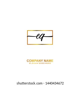 EQ Initial handwriting logo template vector