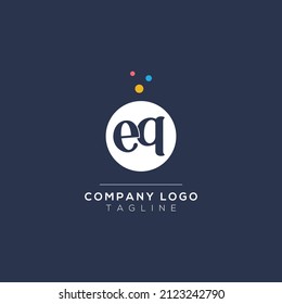 EQ Initial Letter Design Vector with bubble Dots. Vector Lettering Illustration of a Colorful Alphabet with Bubbles.