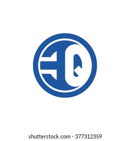 EQ initial letters circle business logo blue