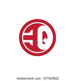 EQ initial letters circle business logo red