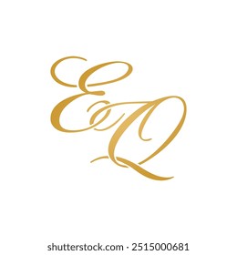  EQ logotipo inicial projeto vetor stock