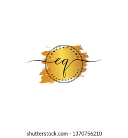 EQ Initial luxury handwriting logo vector