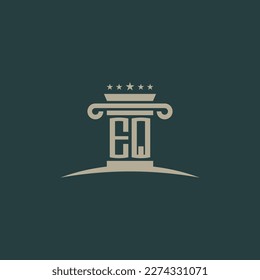 EQ initials law of justice logo vector design template