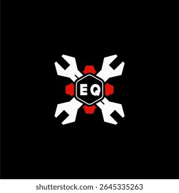 EQ Initials Vektor Stok Otomotif Logo Design