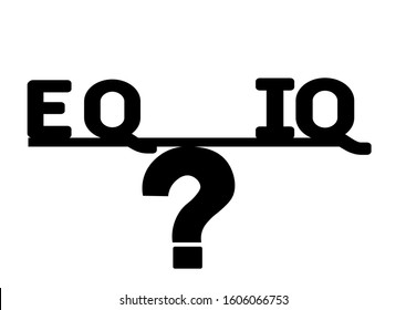 Eq and iq in balance. Balanced IQ and EQ or Intelligence Quotient and Emotional Quotient. EPS 10.  
Flat vector illustration  Isolated on white background