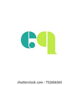 EQ lettering Logo vector isolated on white background