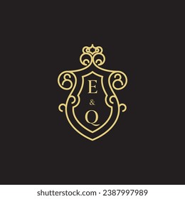 EQ line vintage initial logo in high quality professional design that will print well across any print media