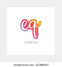 EQ logo, vector. Useful as branding symbol, app icon, alphabet element, clip-art.