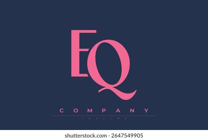 EQ Modern Initials Logo Design. Branding logo with stylized initials showcasing bold design and modern aesthetic. Ideal for professional business branding or creative projects focusing on minimalistic