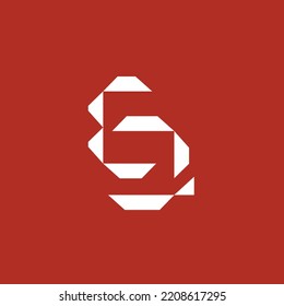 EQ monogram vector logo. Logo made from geometric shapes and isolated on red background. Logo for industry, brand, personal, business, company, and product. 