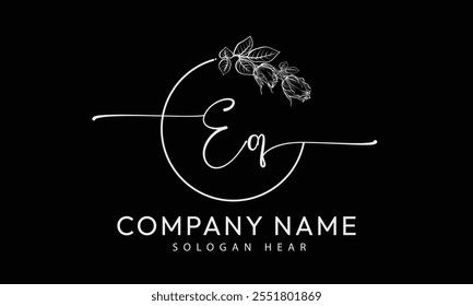 EQ Q E initial signature logo template vector logo 