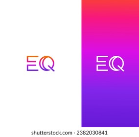 EQ, QE letter logo design template elements. Modern abstract digital alphabet letter logo.