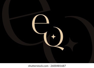 EQ or QE letter logo icon design. Classic style luxury initials monogram.