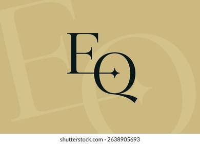 EQ or QE letter logo icon design. Classic style luxury initials monogram.