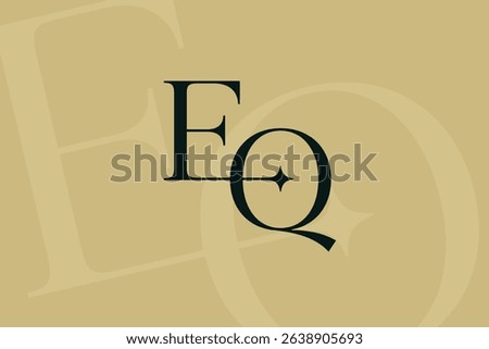 EQ or QE letter logo icon design. Classic style luxury initials monogram.