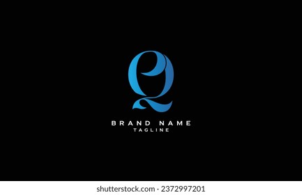 EQ, QE, PQ, QP, Logo-Design für Anfangsbuchstaben in Abstraktem Monogramm