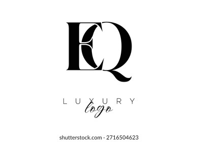 EQ Serif Letter Monogram Typography Logo for Elegant Premium Branding Identity