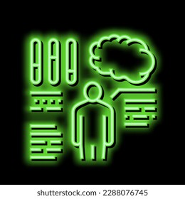 eq soft skill neon light sign vector. eq soft skill illustration