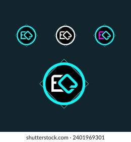EQ trendy letter logo design