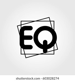 eq uppercase initials square frame business logo