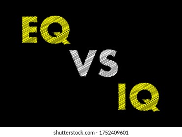 EQ VS IQ writing on black chalkboard. Symbol of the comparison between emotional intelligence and the intelligence quotient.