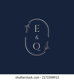 EQ wedding initial logo letters in high quality professional design that will print well across any print media