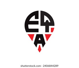 EQA letter location shape logo design