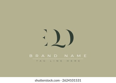 EQD abstract letter logo design. This logo is designed by three abstract letters.
