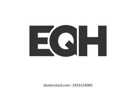 Plantilla de diseño de logotipo EQH con texto fuerte y moderno en negrita. Logotipo de Vector inicial basado en tipografía simple y mínima. Identidad de empresa de moda ideal para la presencia de marca de negocios.