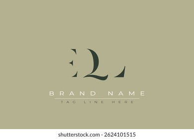 Design do logotipo de letra abstrata do EQL. Este logotipo é desenhado por três letras abstratas.