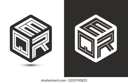 EQR letter logo design with illustrator cube logo, vector logo modern alphabet font overlap style. Premium Business logo icon. White color on black background