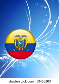 Equador Flag Button on Abstract Light Background Original Illustration