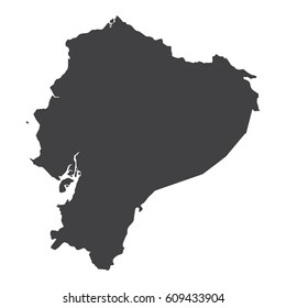 Equador map in black on a white background. Vector illustration