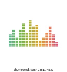 equaizer,sound waves  and sound effect ilustration logo vector icon template