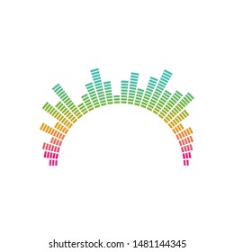 equaizer,sound waves  and sound effect ilustration logo vector icon template