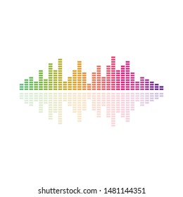 equaizer,sound waves  and sound effect ilustration logo vector icon template