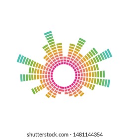 equaizer,sound waves  and sound effect ilustration logo vector icon template