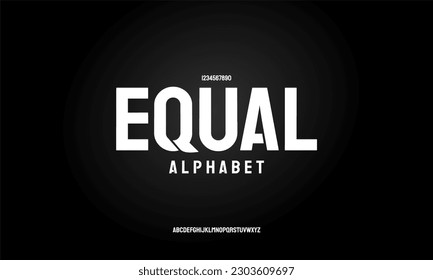 Equal Abstract digital modern alphabet fonts. Typography technology electronic future creative font. vector illustration