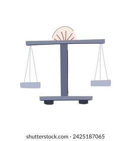 equal balance scale cartoon. comparison equilibrium, judge money, im business equal balance scale sign. isolated symbol vector illustration