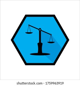 Equal balance Scale Icon Vector Logo Template