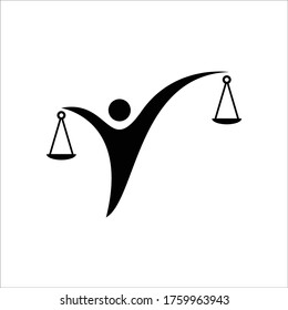 Equal balance Scale Icon Vector Logo Template