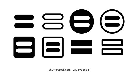 equal calculator math icon symbol sign vector design black white color simple illustration collection set