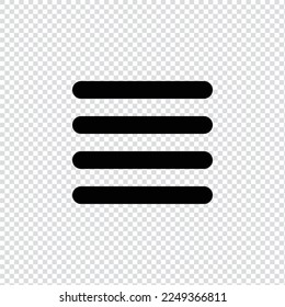 Equal center align filled icon in transparent background, basic app and web UI bold line icon, EPS10