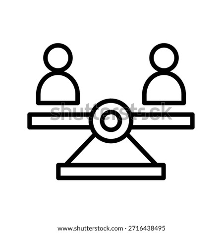 Equal Chance Outline Icon Vector Illustration