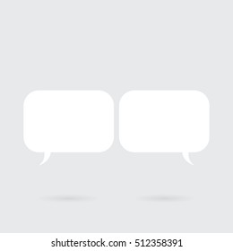 Equal conversation.
Dialogue from two sides. Simple white empty copy space.
Great design element.