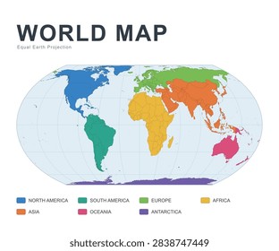 Equal Earth Projection World Map - Accurate Equal-Area Cartography