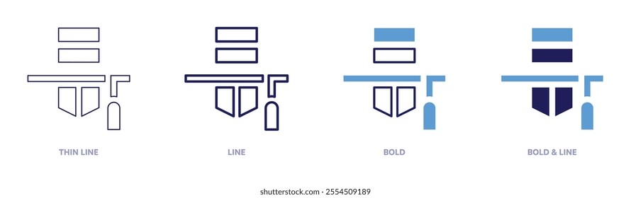 Equal educational opportunities icon in 4 different styles. Thin Line, Line, Bold, and Bold Line. Duotone style. Editable stroke.