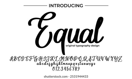 Pincel con estilo pintado con letras de Vector mayúsculas, alfabeto, tipografía