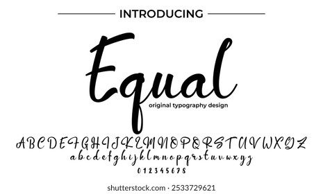 Equal Font Stylish brush painted an uppercase vector letters, alphabet, typeface