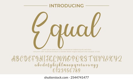 Equal Font Stylish brush painted an uppercase vector letters, alphabet, typeface